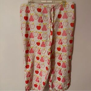 The Cats Pajamas Fruit Pants Medium capri cropped comfy‎ cozy sleep drawstring